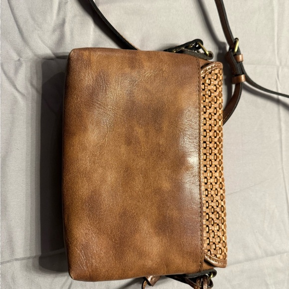 Patricia Nash Brown Woven Leather Crossbody Bag Trendy - Picture 5 of 9